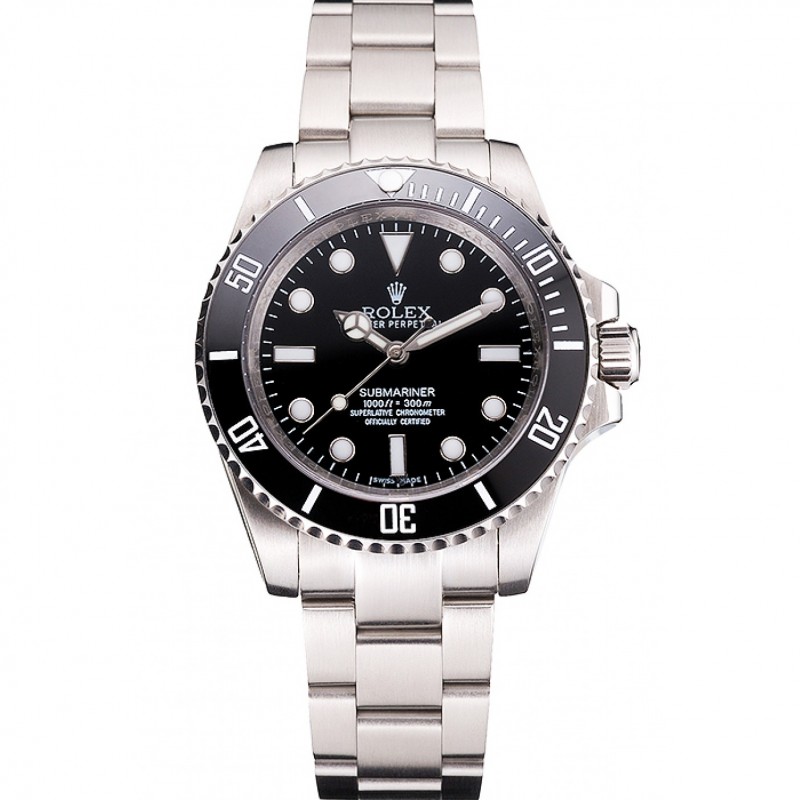 Suiza Rolex Submariner No Fecha Negro Esfera Y La Caja Bisel De Acero